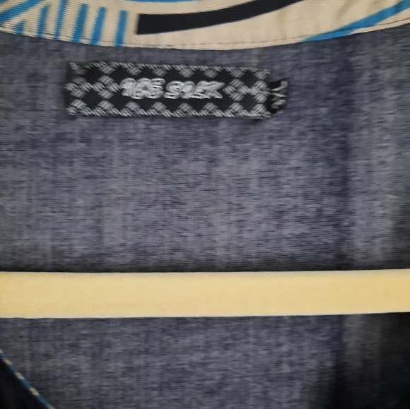 Pleated Front Abstact Design on Black LongTunic - Picture 3 of 7